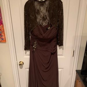 Demetrius brown gown with jacket